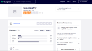 iamnaughty rating by trustpilot