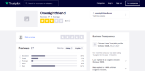 onenightfriend rating by trustpilot